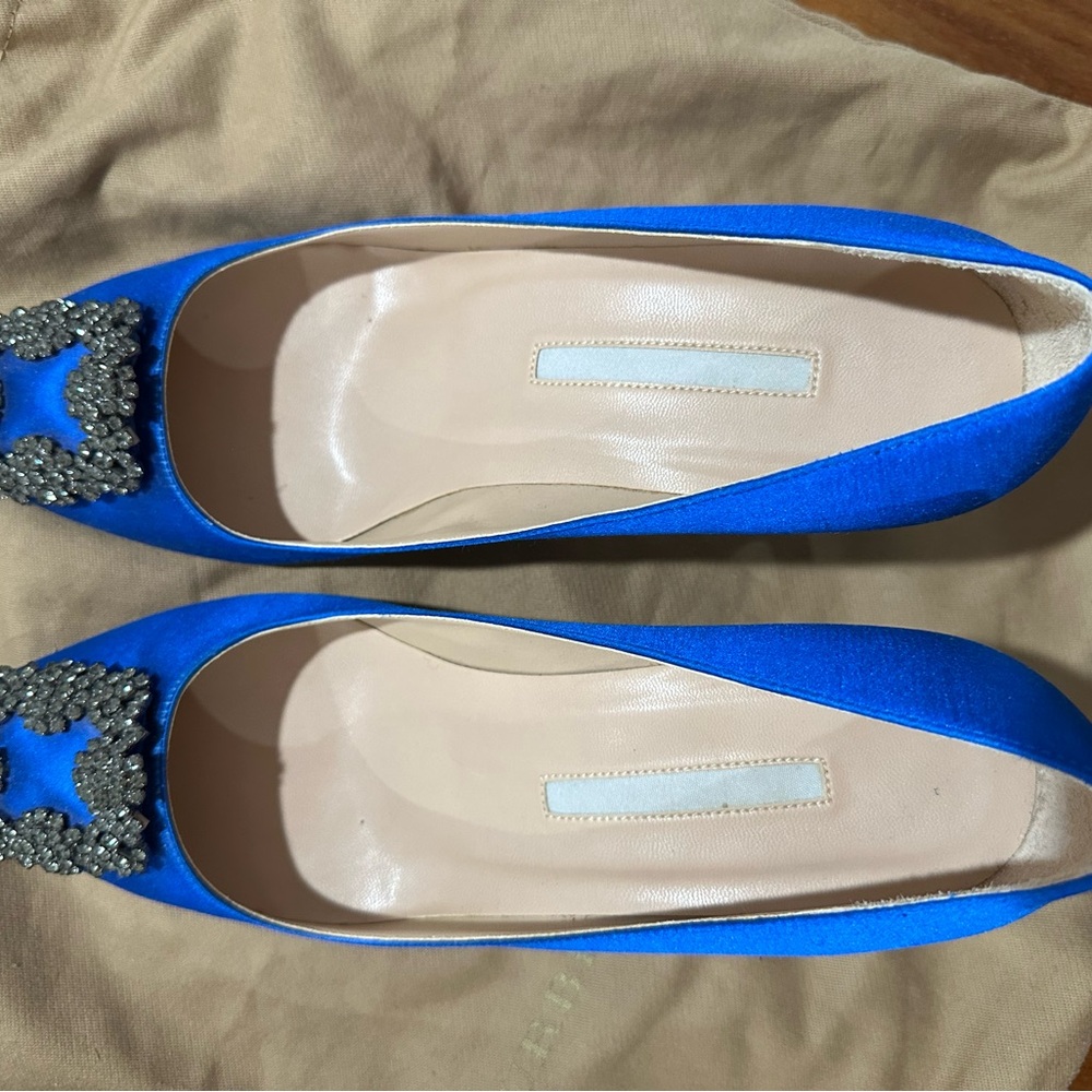 Stunning Blue Satin Women's Heels